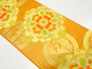 アンティーク　華紋に鶴模様織り出し袋帯（材料）